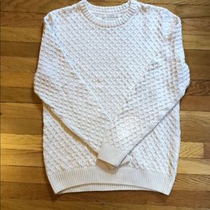 H&M Men’s White cotton cable knit sweater